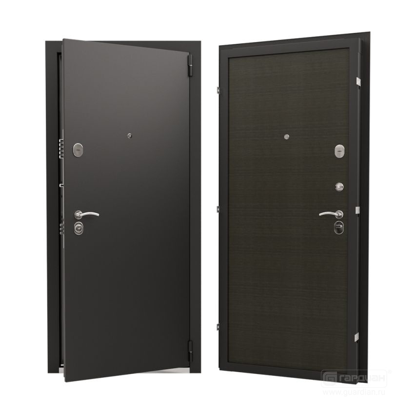 Puerta acero negra